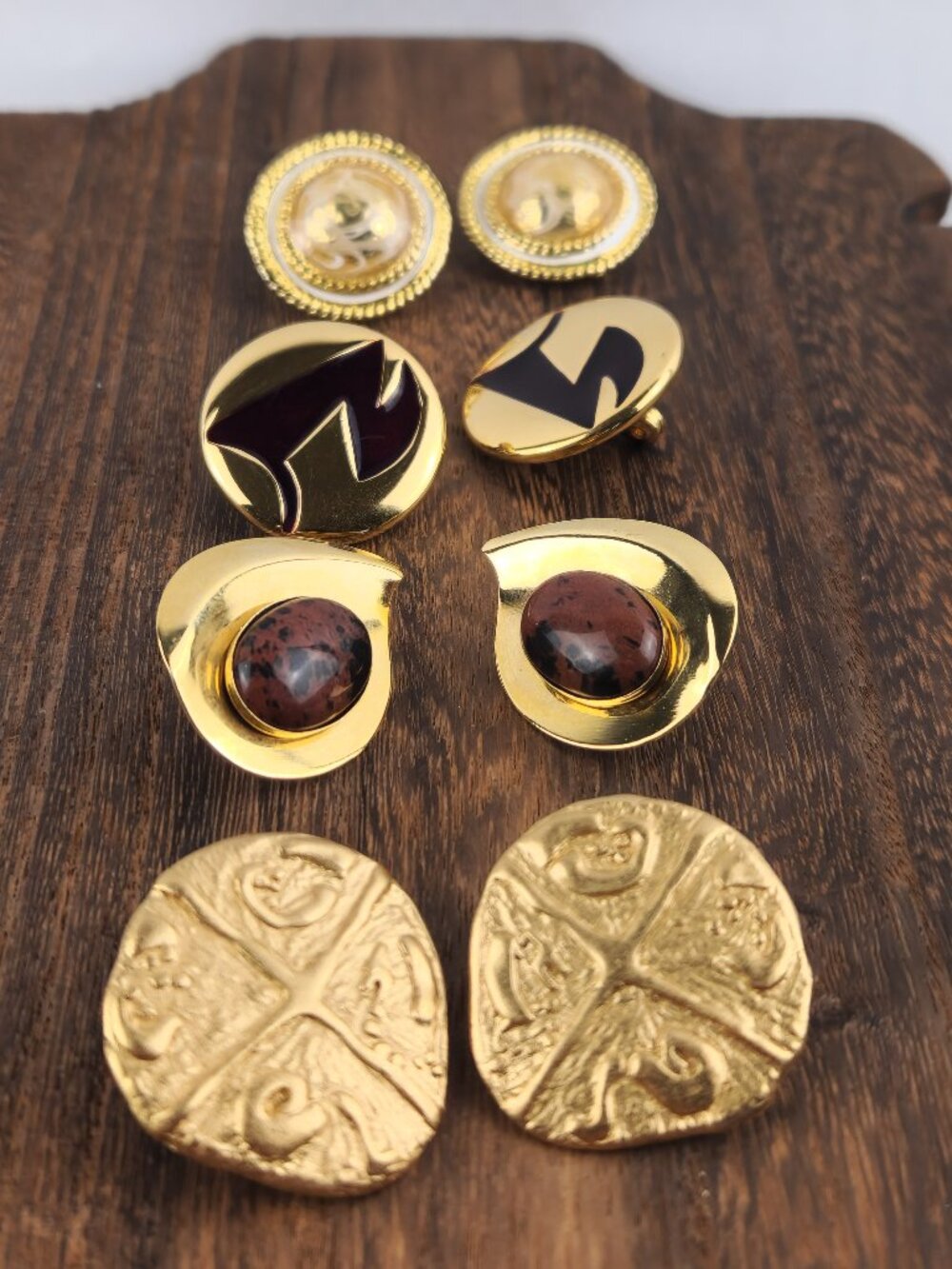 Vintage Lot of Gold Tone Clip-Ons Monet & Unbranded